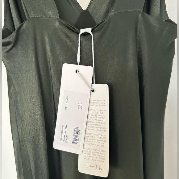 Shona Joy La Lune Plunged Midi Dress - Women’s Size 4 - Forest Green - Picture 7 of 7